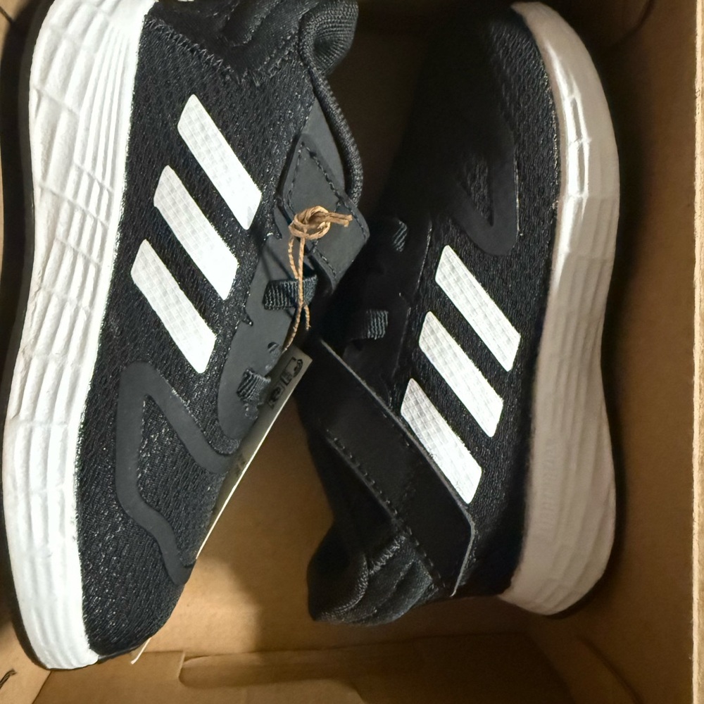 Kids Adidas Black and White Duramo Running Shoes
